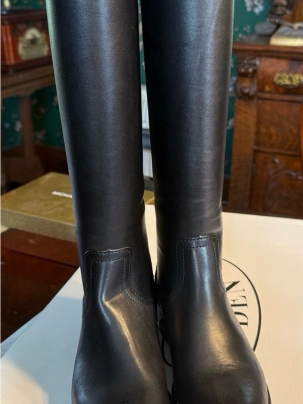 RARE Steve Madden Journal Black Riding Boots Red Back Zip Discontinued NWT, NIB! - Picture 5 of 9